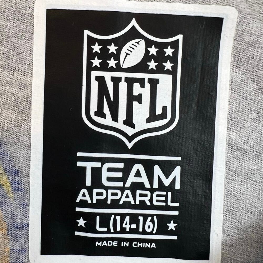 NWT Los Angeles Rams NFL Allover Logo Graphic T-Shirt Gray Youth L 14/16 - Picture 7 of 10